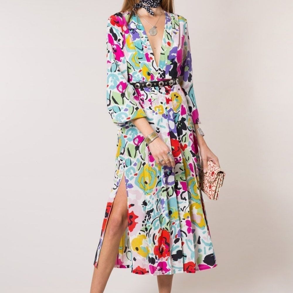 RIXO Camellia Floral Dress‎ Sz S